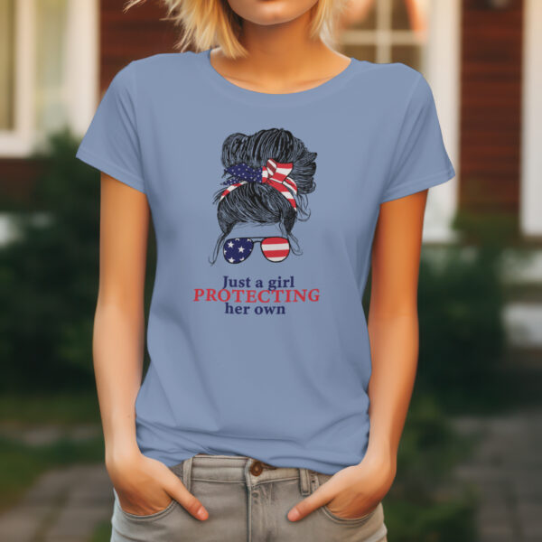GOA Just A Girl Protecting Her Own T-Shirt - Image 2