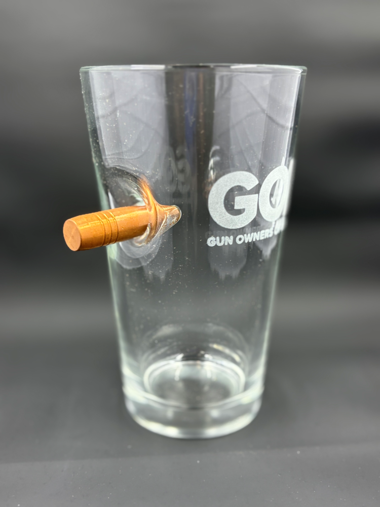 BenShot - GOA Block Logo Pint Glass .50 BMG - Image 2